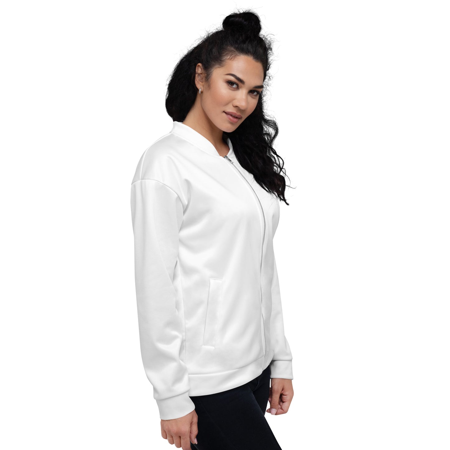 Unisex White Bomber Jacket